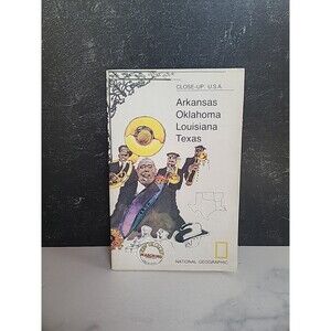 National Geographic Map Close-Up: America Arkansas Oklahoma Louisiana Texas 1974